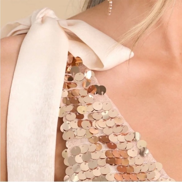 Sequin V-Neck Top with Bow Straps - Picture 10 of 11